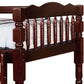 Traditional Bunk Bed with Attached Ladder and Turned Legs Dark Brown By Casagear Home BM207974