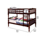 Traditional Bunk Bed with Attached Ladder and Turned Legs Dark Brown By Casagear Home BM207974