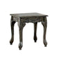 3 Piece Table Set with Cabriole Legs and Wooden Floral Motifs Gray By Casagear Home BM207976