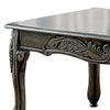 3 Piece Table Set with Cabriole Legs and Wooden Floral Motifs Gray By Casagear Home BM207976