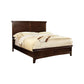 Wooden California King Bed with Panel Headboard and Footboard, Cherry Brown By Casagear Home