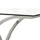 Modern Sofa Table with Glass Top and Curved Chrome Legs Silver and Clear By Casagear Home BM208083