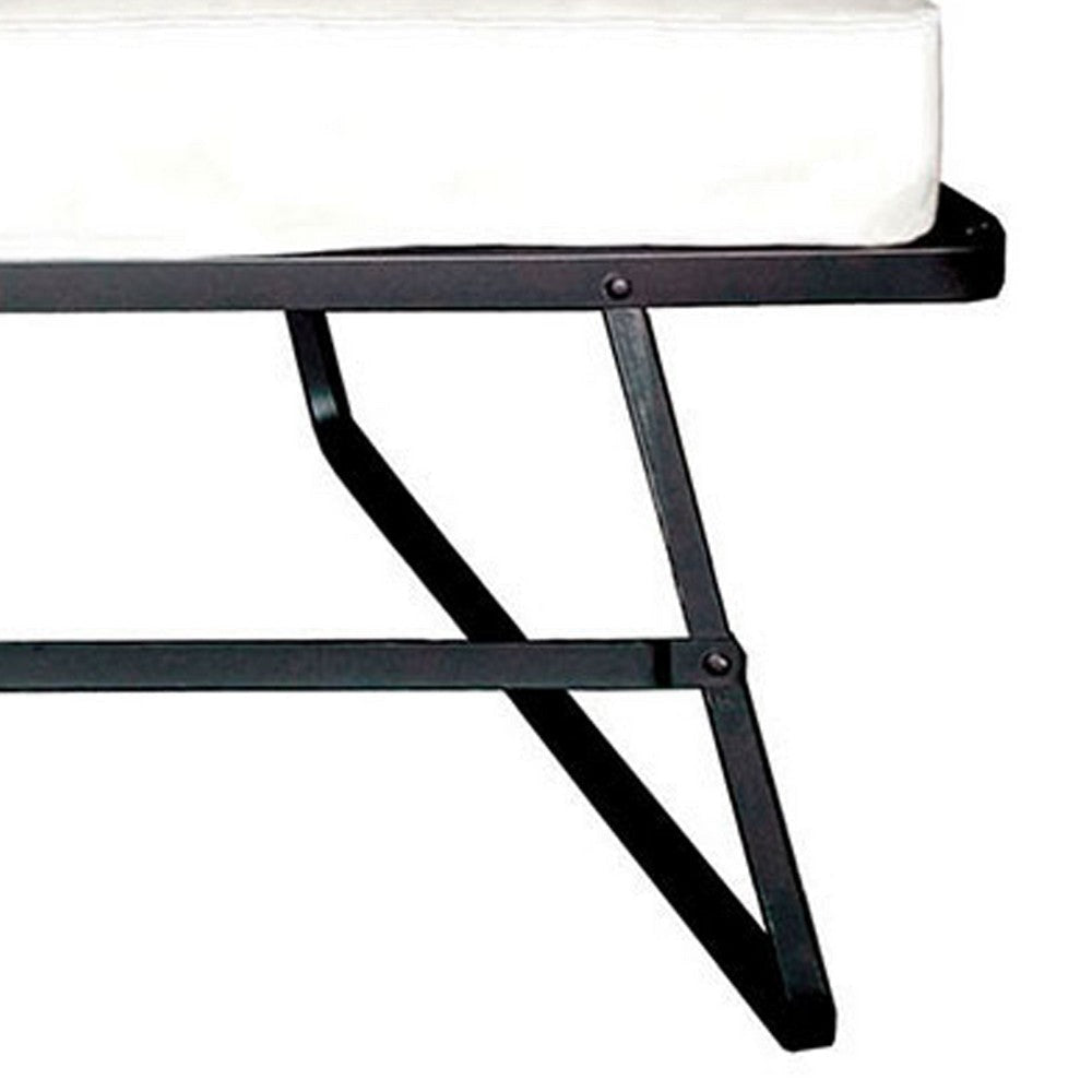 Metal Rollaway Folding Bed with 48 Inch Mattress and Casters Black By Casagear Home BM208085