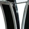 Chrome Trim Flared Base End Table with Glass Top Black and Silver By Casagear Home BM208097