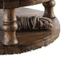 Transitional Round Coffee Table with Open Shelf and Turned Legs,Antique Oak By Casagear Home BM208117