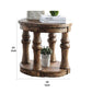 25’ Round 4 Post End Table with Bottom Shelf Brown By Casagear Home BM208118