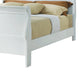 Traditional Style Full Size Wooden Bed with Bevelled Edges White By Casagear Home BM208145