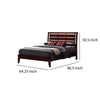 Transitional Wooden Queen Size Bed with Slatted Style Headboard Brown By Casagear Home BM208182