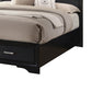 Transitional 2 Drawer Wooden Queen Size Bed with Glitter Stripe Black By Casagear Home BM208548