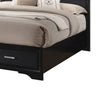 Transitional 2 Drawer Wooden Queen Size Bed with Glitter Stripe Black By Casagear Home BM208548