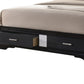 Transitional 2 Drawer Wooden Queen Size Bed with Glitter Stripe Black By Casagear Home BM208548