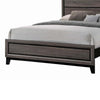 Transitional Wooden Eastern King Bed with Plank Headboard Gray Oak By Casagear Home BM208549