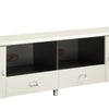 Contemporary 2 Drawer Wooden TV Console with 2 Open Shelves White and Gray By Casagear Home BM208556