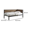 Industrial Metal Twin Size Daybed with Wooden Side Panels Brown and Black By Casagear Home BM208565