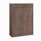 Wooden Shoe Cabinet with 2 Drawers and 2 Door Cabinet, Walnut Oak Brown By Casagear Home