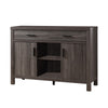 Wooden Buffet with 2 Drawers and 2 Door Cabinets, Distressed Gray By Casagear Home