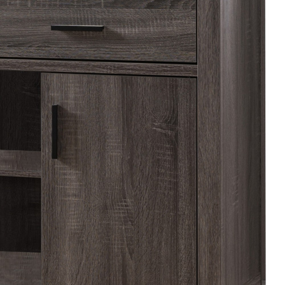 Wooden Buffet with 2 Drawers and 2 Door Cabinets Distressed Gray By Casagear Home BM208882