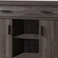 Wooden Buffet with 2 Drawers and 2 Door Cabinets Distressed Gray By Casagear Home BM208882