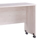 Rectangular Wooden Desk Return with Casters and Grain Details White Oak By Casagear Home BM208937