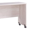 Rectangular Wooden Desk Return with Casters and Grain Details White Oak By Casagear Home BM208937