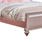 Contemporary Styled Twin Bed with Padded Button Tufted Headboard Pink By Casagear Home BM208999