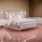 Contemporary Styled Twin Bed with Padded Button Tufted Headboard Pink By Casagear Home BM208999