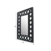 Rectangular Wooden Dressing Mirror with Lattice Pattern Design Black By Casagear Home BM209114