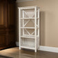 75’ 4-Shelf Wood Bookcase with X-Back Support White By Casagear Home BM209264