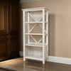 75’ 4-Shelf Wood Bookcase with X-Back Support White By Casagear Home BM209264