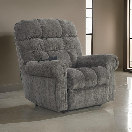 Upholstered Metal Power Lift Recliner Gray By Casagear Home BM209297