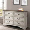 Wooden Dresser with 6 Storage Drawers and Bracket Feet Antique White By Casagear Home BM209300