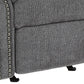 Nickel Nailhead Trim Fabric Upholstered Rocker Recliner Gray By Casagear Home BM209311