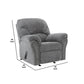 Nickel Nailhead Trim Fabric Upholstered Rocker Recliner Gray By Casagear Home BM209311