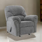 Nickel Nailhead Trim Fabric Upholstered Rocker Recliner, Gray By Casagear Home