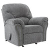 Nickel Nailhead Trim Fabric Upholstered Rocker Recliner, Gray By Casagear Home