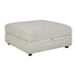 39’’ Square Upholstered Ottoman with Storage White By Casagear Home BM209320