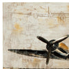 Gallery Wrapped Canvas Wall Art with Airplane Print Brown and Black By Casagear Home BM209415