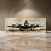 Gallery Wrapped Canvas Wall Art with Airplane Print, Brown and Black By Casagear Home