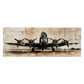 Gallery Wrapped Canvas Wall Art with Airplane Print Brown and Black By Casagear Home BM209415