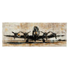 Gallery Wrapped Canvas Wall Art with Airplane Print Brown and Black By Casagear Home BM209415