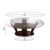 Wooden Dining Table with Glass Top and Flared Pedestal Base Brown By Casagear Home BM209532