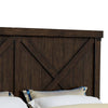 Wooden Queen Size Bed with Barn Style Plank Headboard and Footboard Brown By Casagear Home BM209558