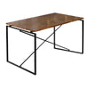 47 Wood Top Dining Table with Metal Base Black and brown By Casagear Home BM209583