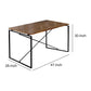 47 Wood Top Dining Table with Metal Base Black and brown By Casagear Home BM209583