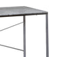 47 Sled Base Metal Table With Wooden Top Gray and Silver By Casagear Home BM209625