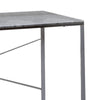 47 Sled Base Metal Table With Wooden Top Gray and Silver By Casagear Home BM209625