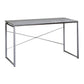 47 Sled Base Metal Table With Wooden Top Gray and Silver By Casagear Home BM209625