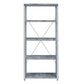 54’ 4-Shelf Bookshelf with X Back Silver and Gray By Casagear Home BM209626