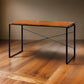 47" Rectangular Wood Top Desk with Metal Legs, Brown and Black By Casagear Home