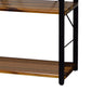 54’ 4-Shelf Bookshelf with Metal Frame Brown and Black By Casagear Home BM209629